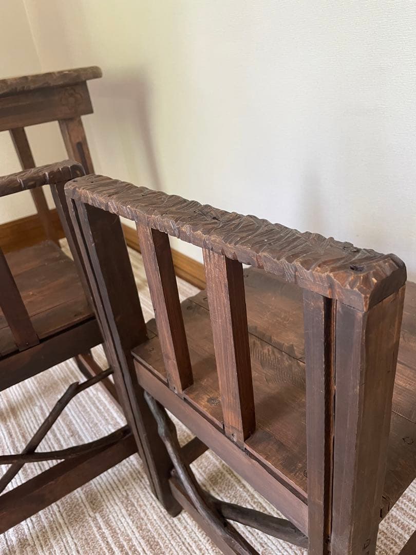 エスニック椅子　アジアン椅子　アジアンチェア　2脚セット2人掛けダイニング