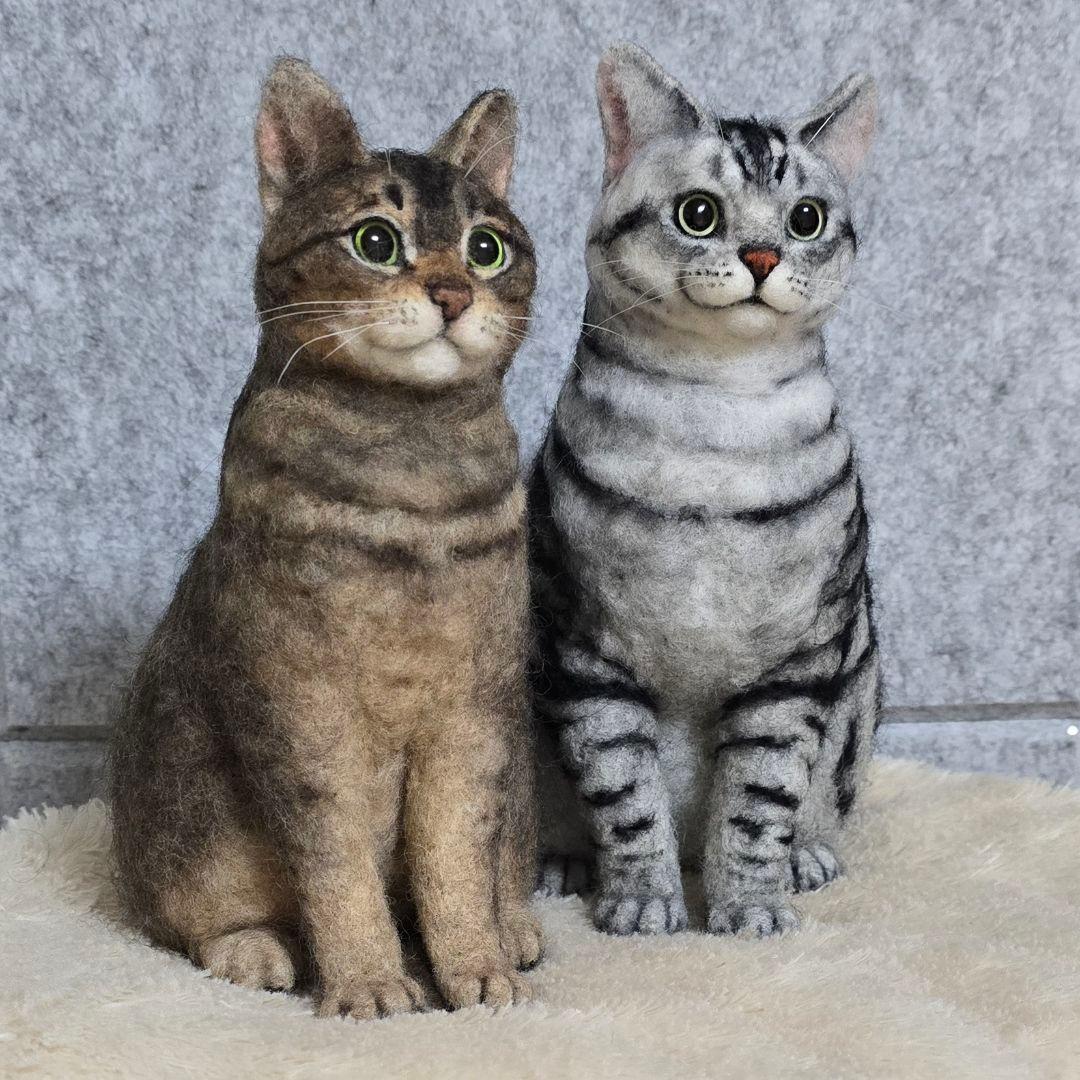 羊毛フェルト オーダー猫 Happyプロフ読んでね様