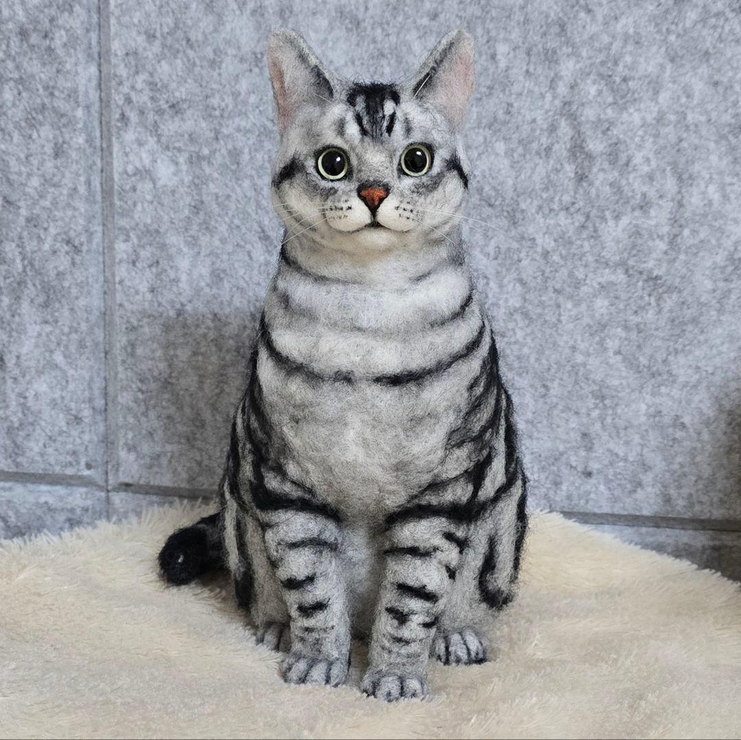 羊毛フェルト オーダー猫 Happyプロフ読んでね様
