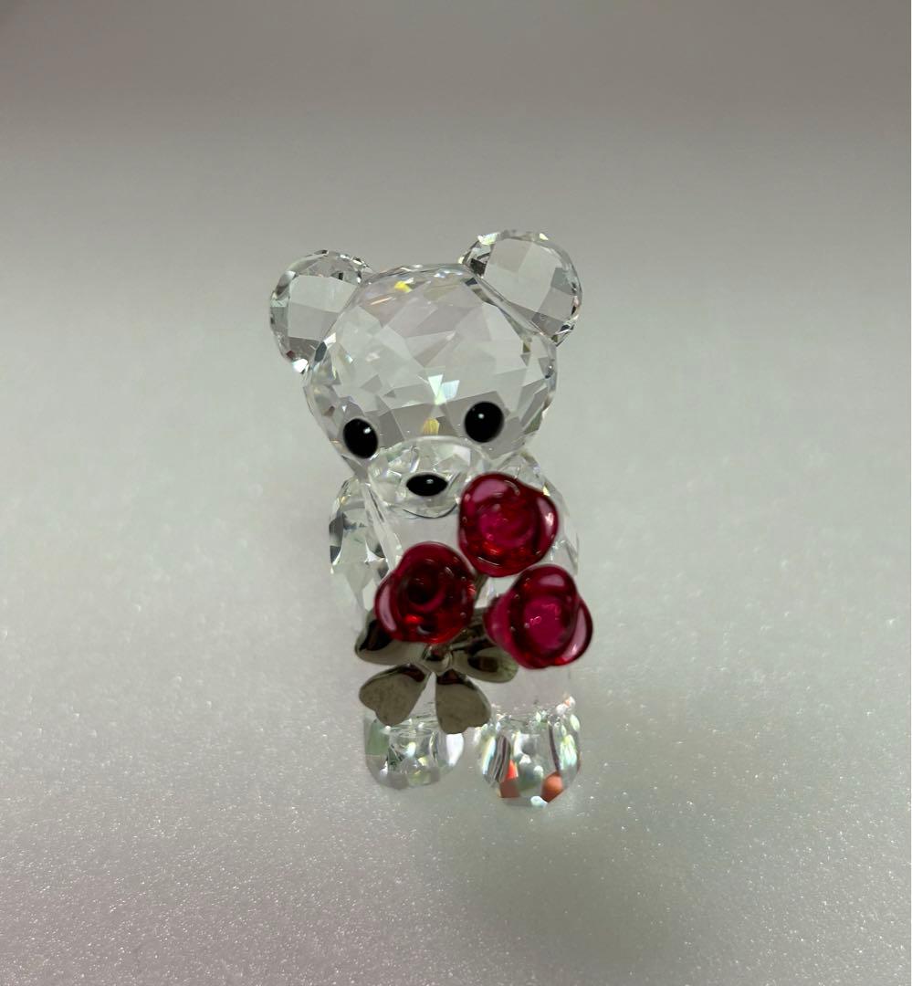 スワロフスキー　ベア　花束　クマ置物