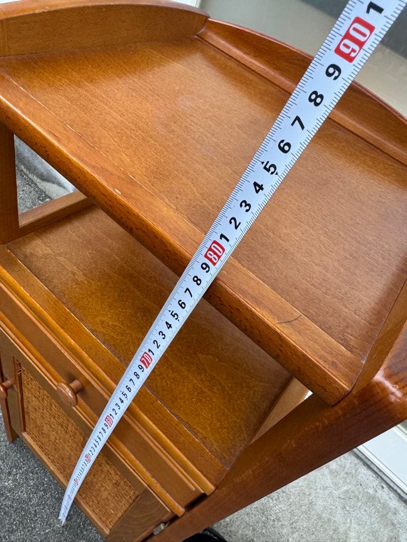 カリモク　木製　棚　キャビネット　引き出し　アンティーク　レトロ