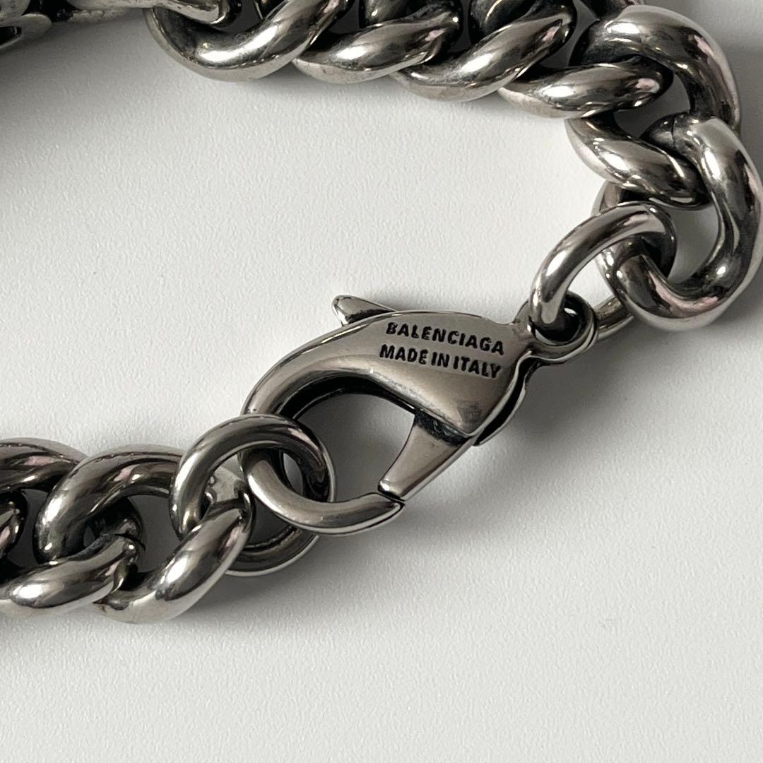 バレンシアガ　BBアイコン グルメット　ブレスレット　シルバー　Mサイズ