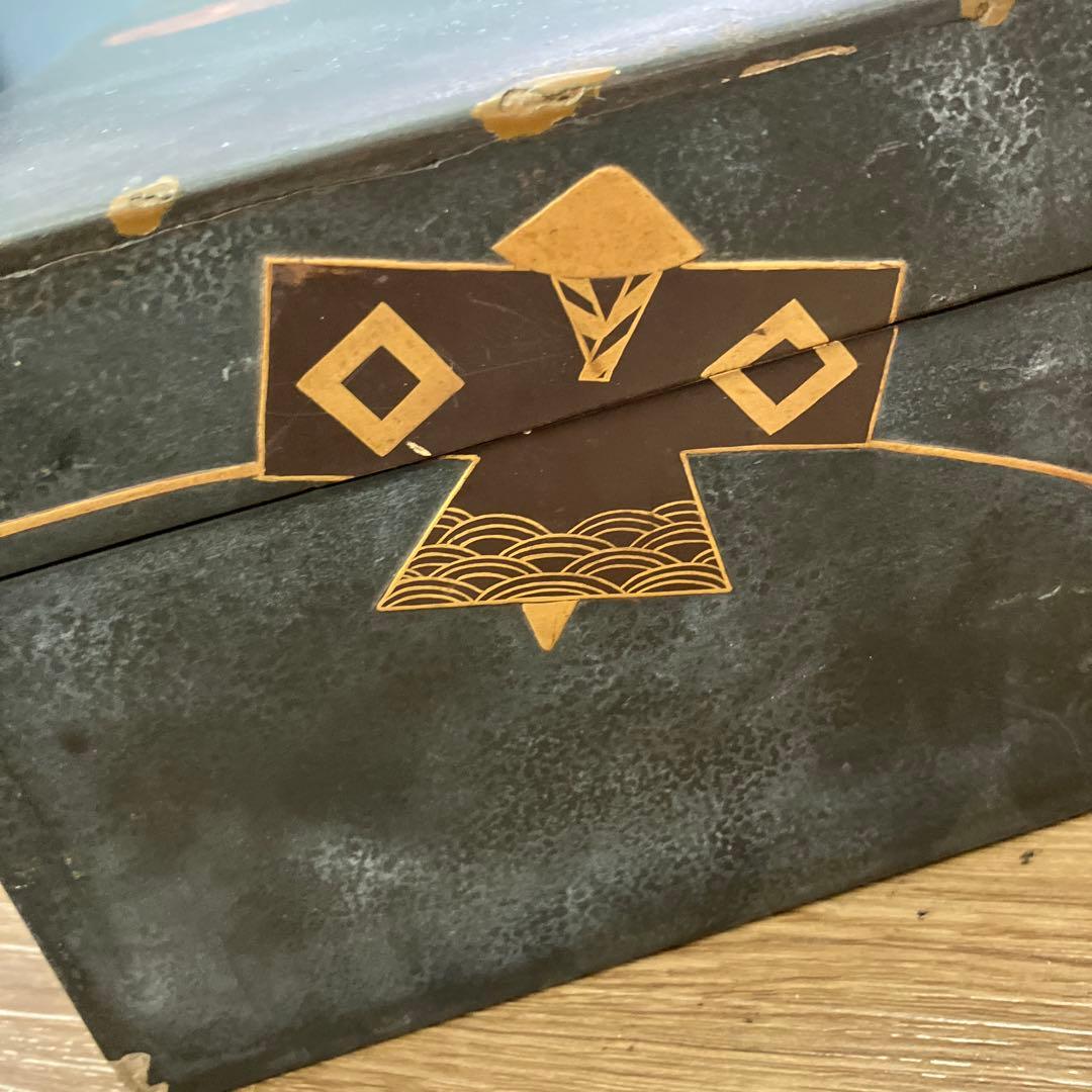 4F 文箱 文庫 漆器 蒔絵 太鼓 ウサギ 風車 玩具 骨董 アンティーク 玩具