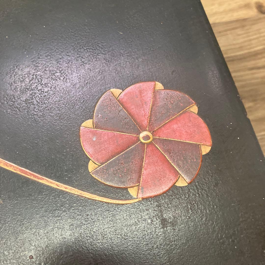 4F 文箱 文庫 漆器 蒔絵 太鼓 ウサギ 風車 玩具 骨董 アンティーク 玩具