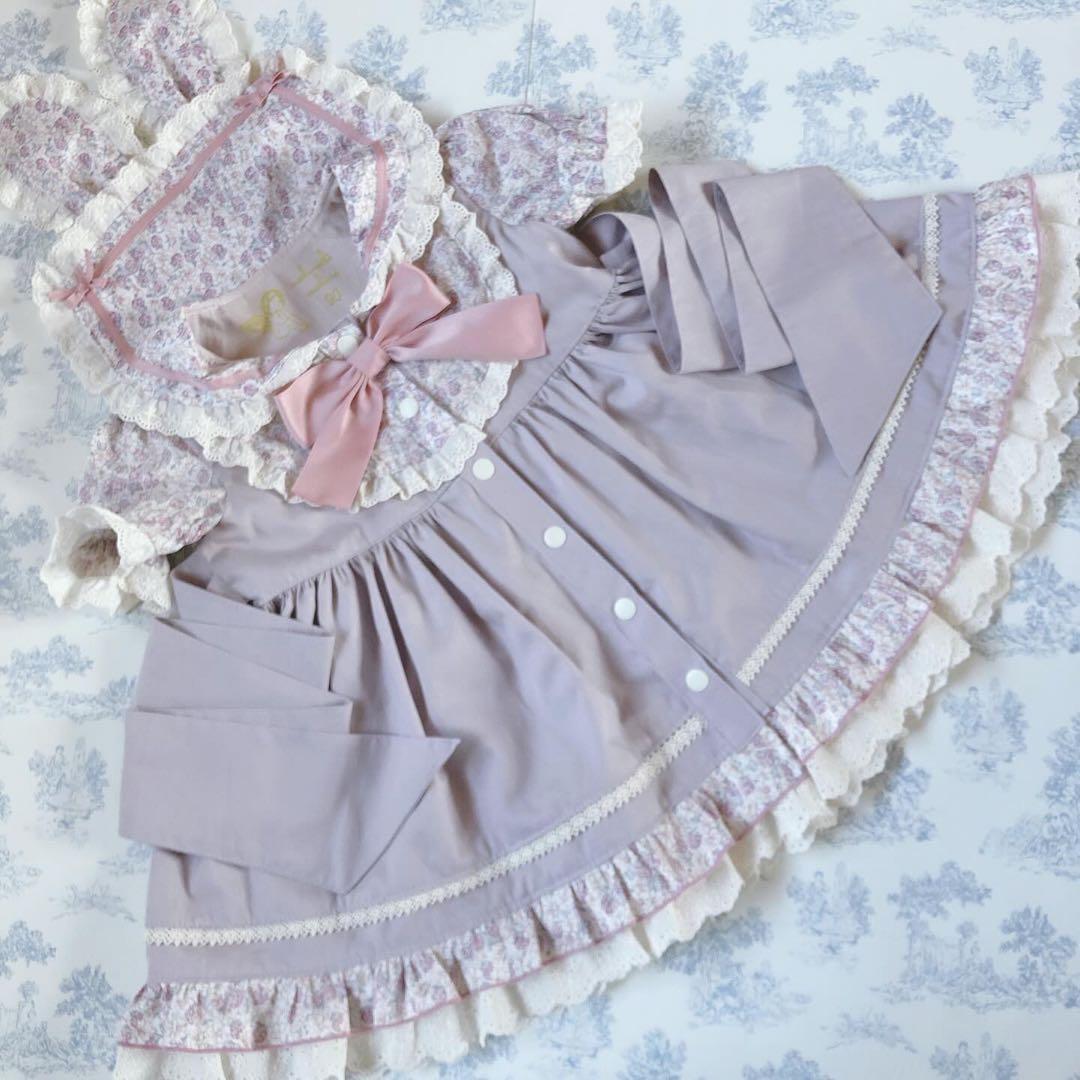 ちゃんまい♡90cmリバティ✖️無地セーラーワンピース