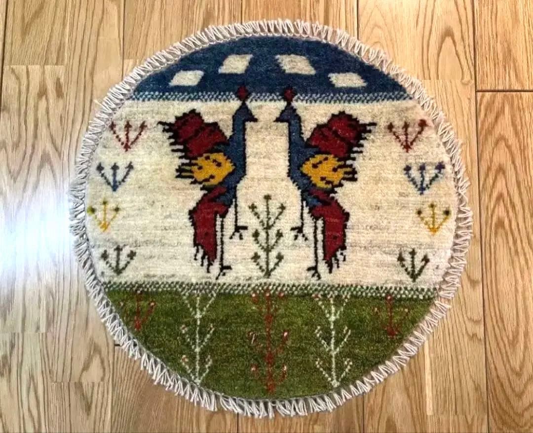 【キャンペーン】ペルシャ　アマレバフト　円形　40×39　孔雀　生命の木