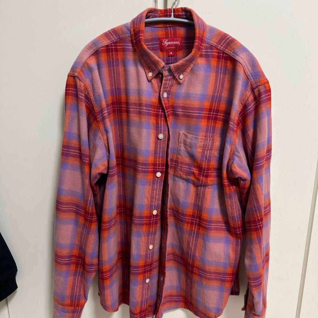 トップス Supreme Brushed Plaid Flannel Shirt Pink