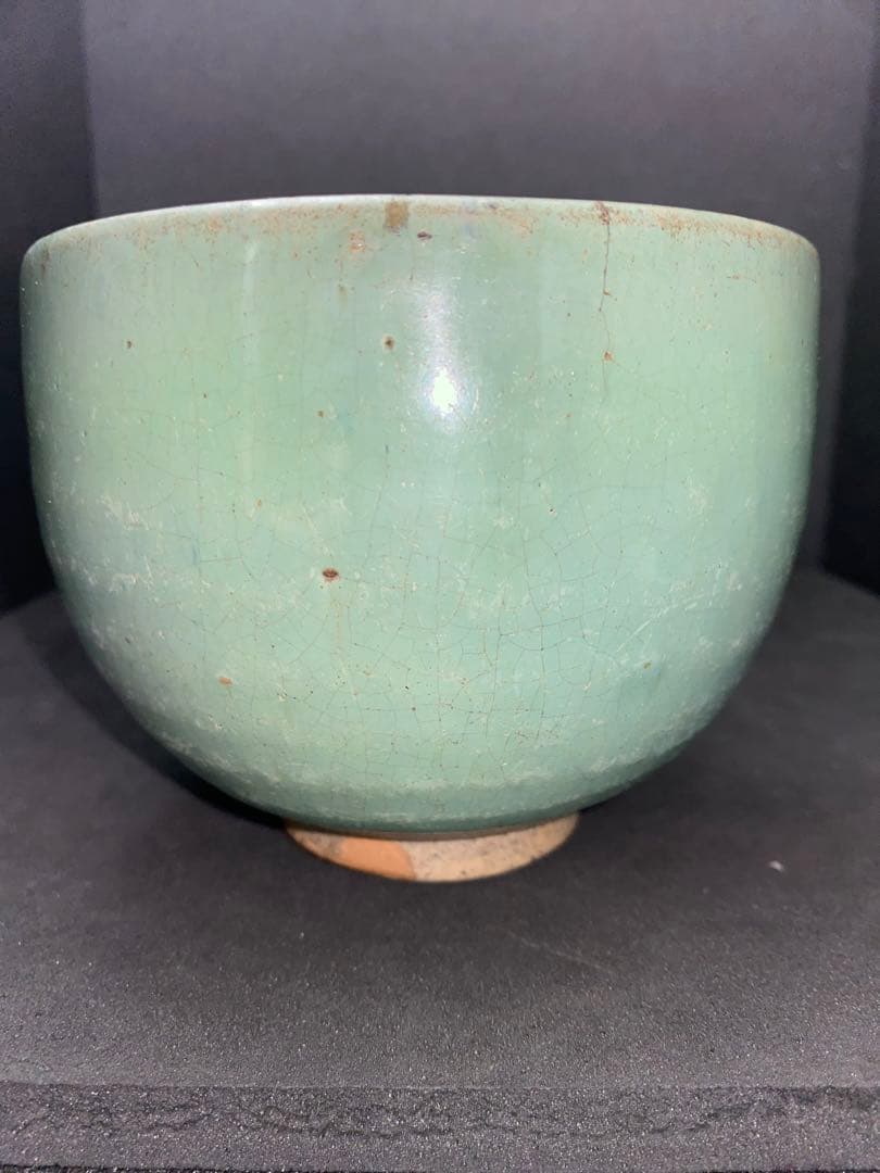 布志名 緑釉ぼてぼて茶碗　桶茶　出雲丸碗　ぼてぼて碗　呉須手茶碗　呉洲茶碗　呉洲