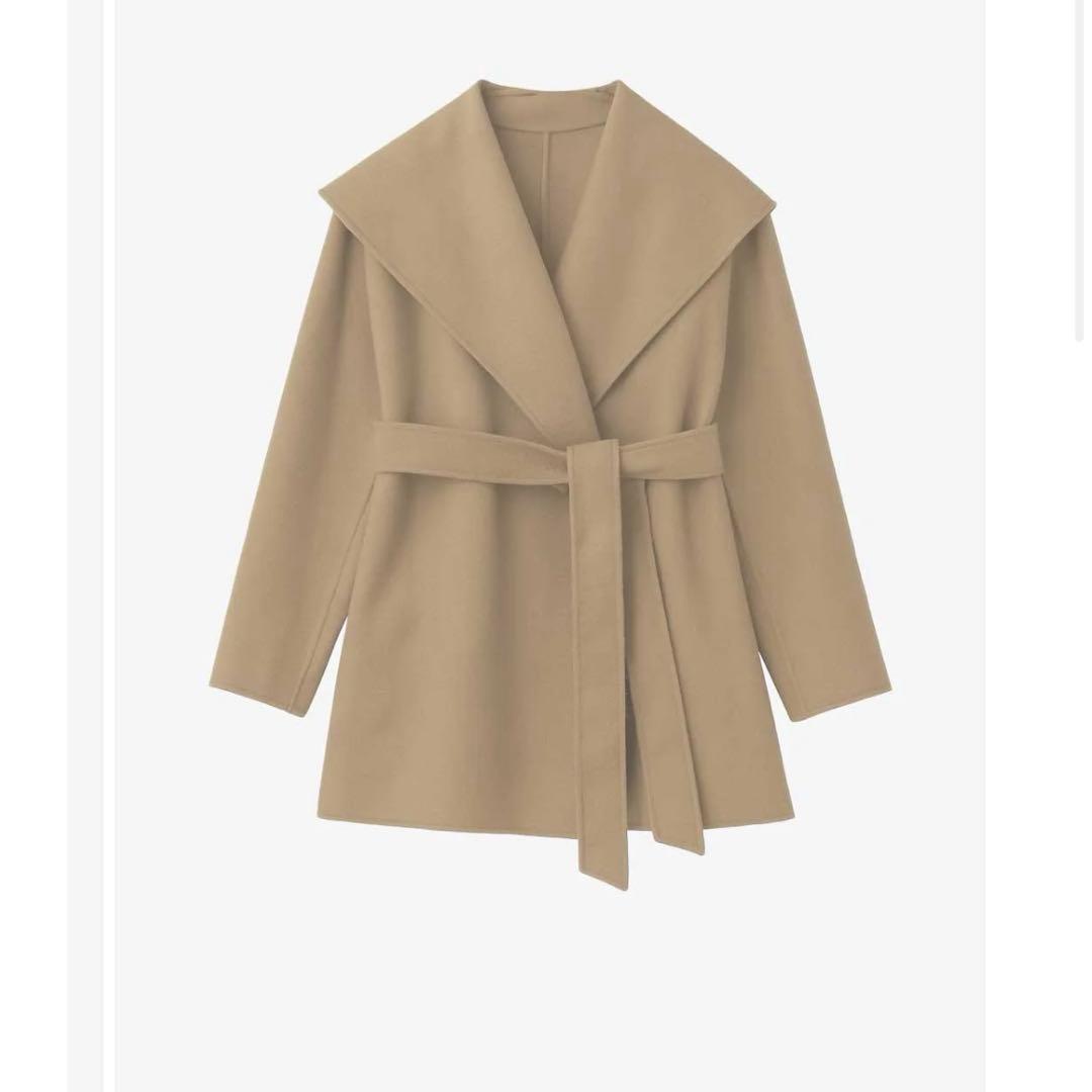 polaura 完売　ショールカラーウールミドルコート