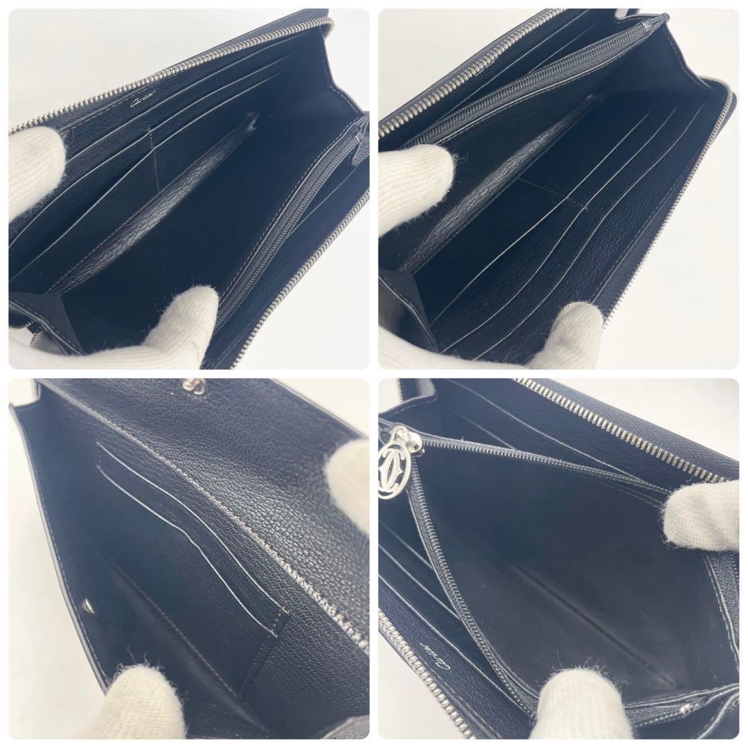 【極美品】カルティエ マストライン パシャ 長財布 ラウンドジップ 箱付き 黒