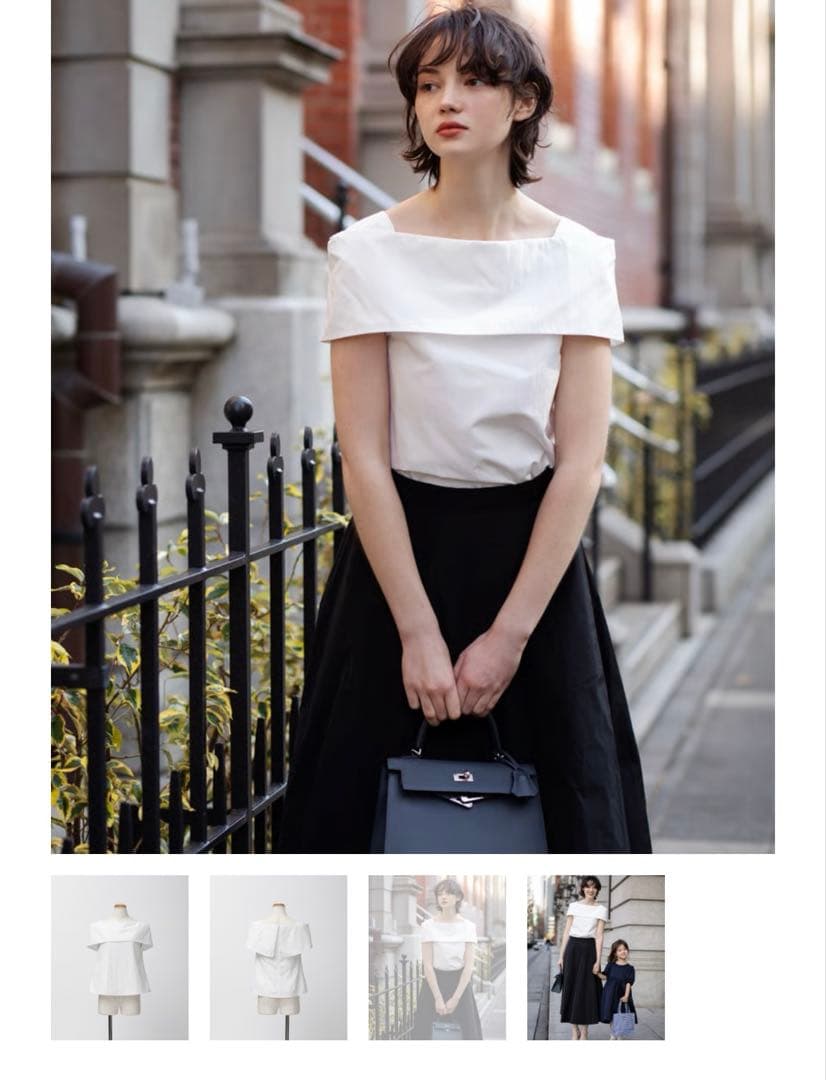 elu. オーロラブラウス　ホワイト　白　M