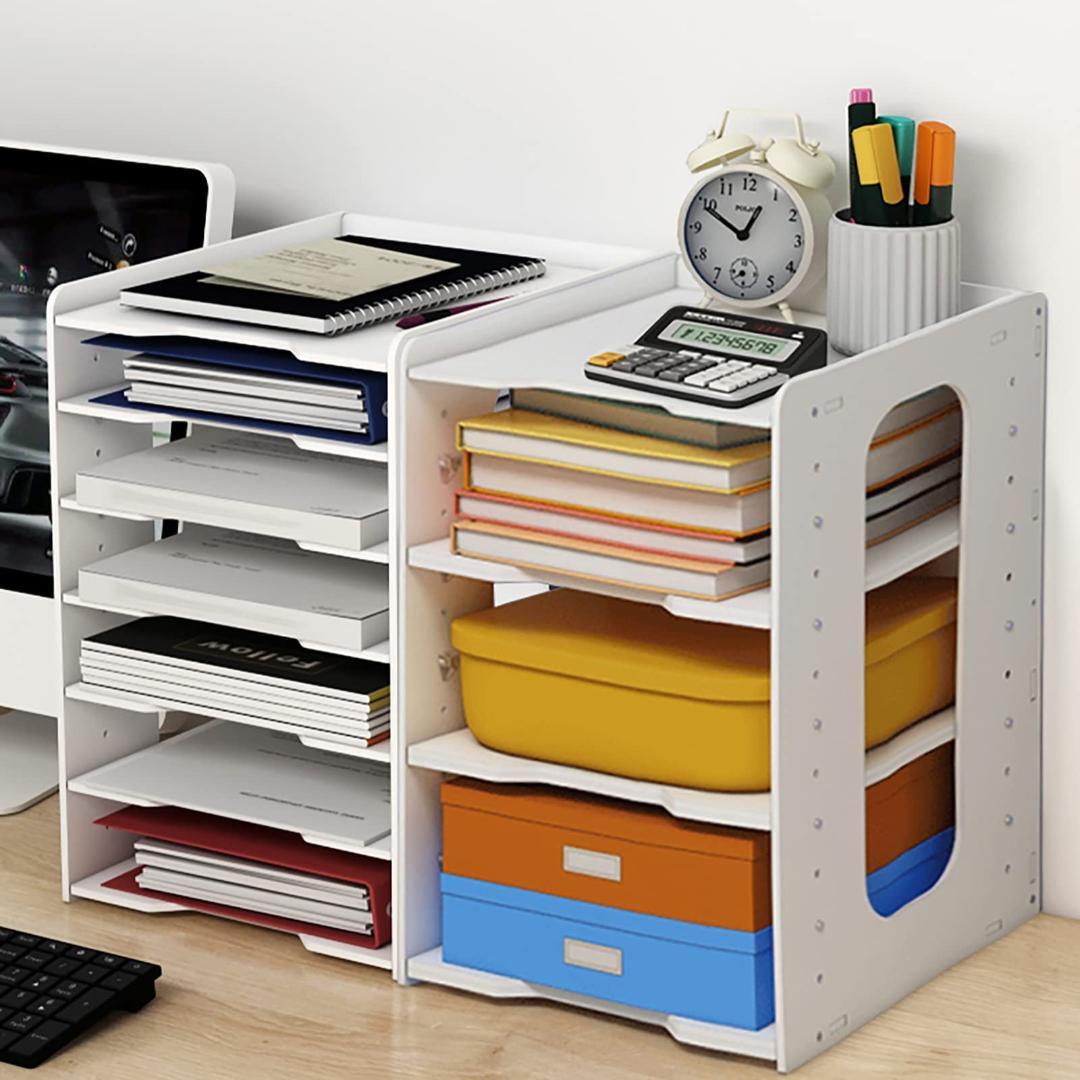 収納 整理 デスク周りもすっきり多機能A4卓上収納ラック