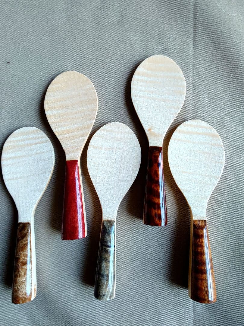 超高級手巻き寿司しゃもじ5本セット　世界の希少材