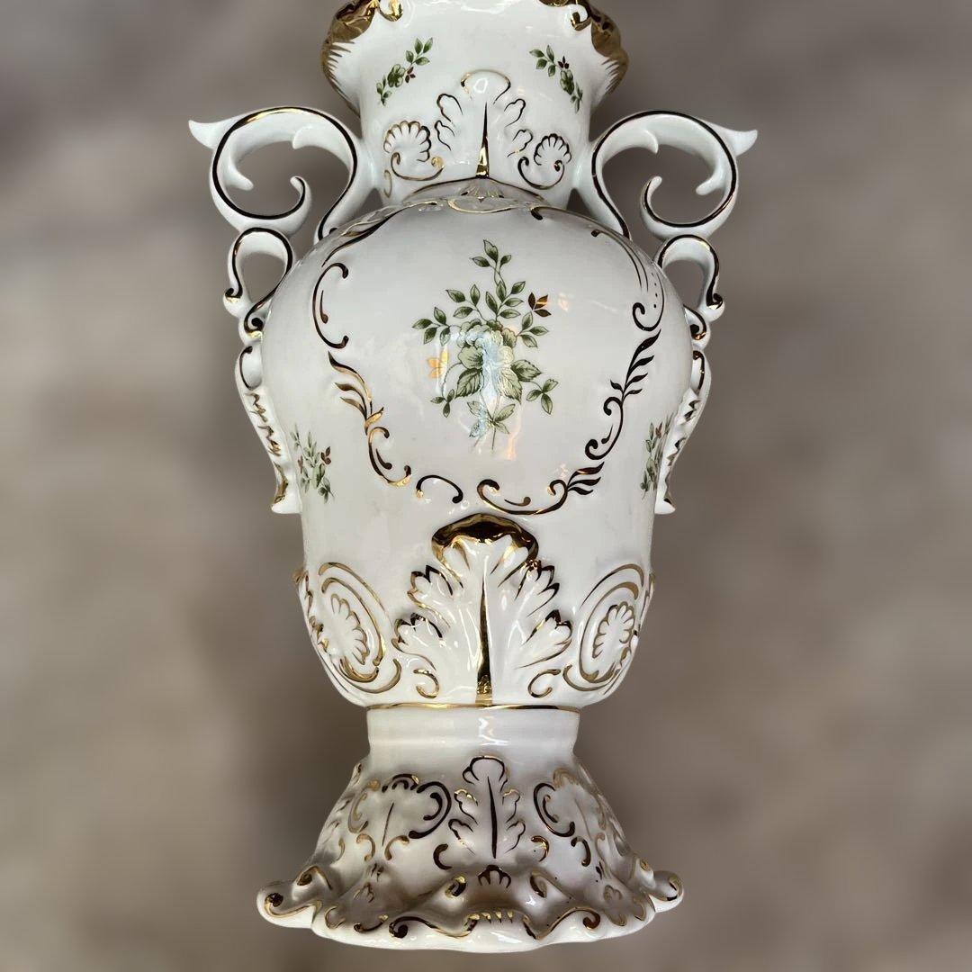 フローラルデザインの陶器花瓶　 ハンガリー製ホロハーザ