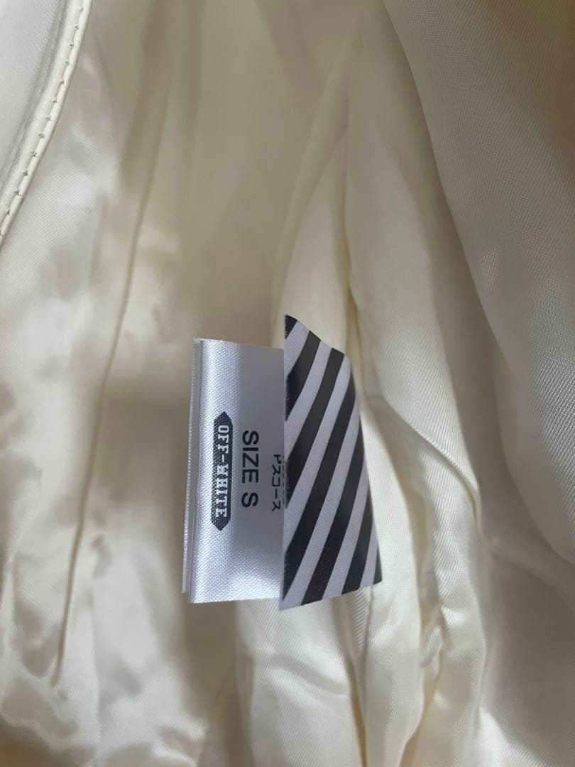 OFF WHITE BLUE COLLAR バックプリント　レザージャケットS