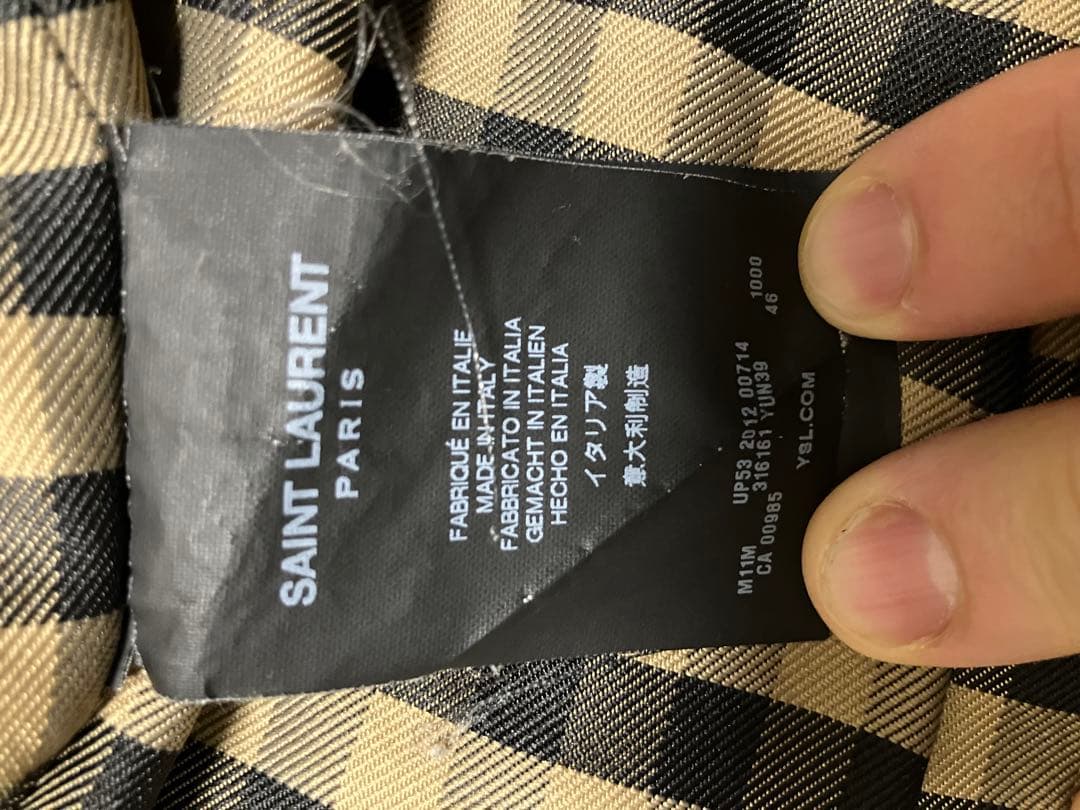 SAINT LAURENT ブラック トレンチコート 46