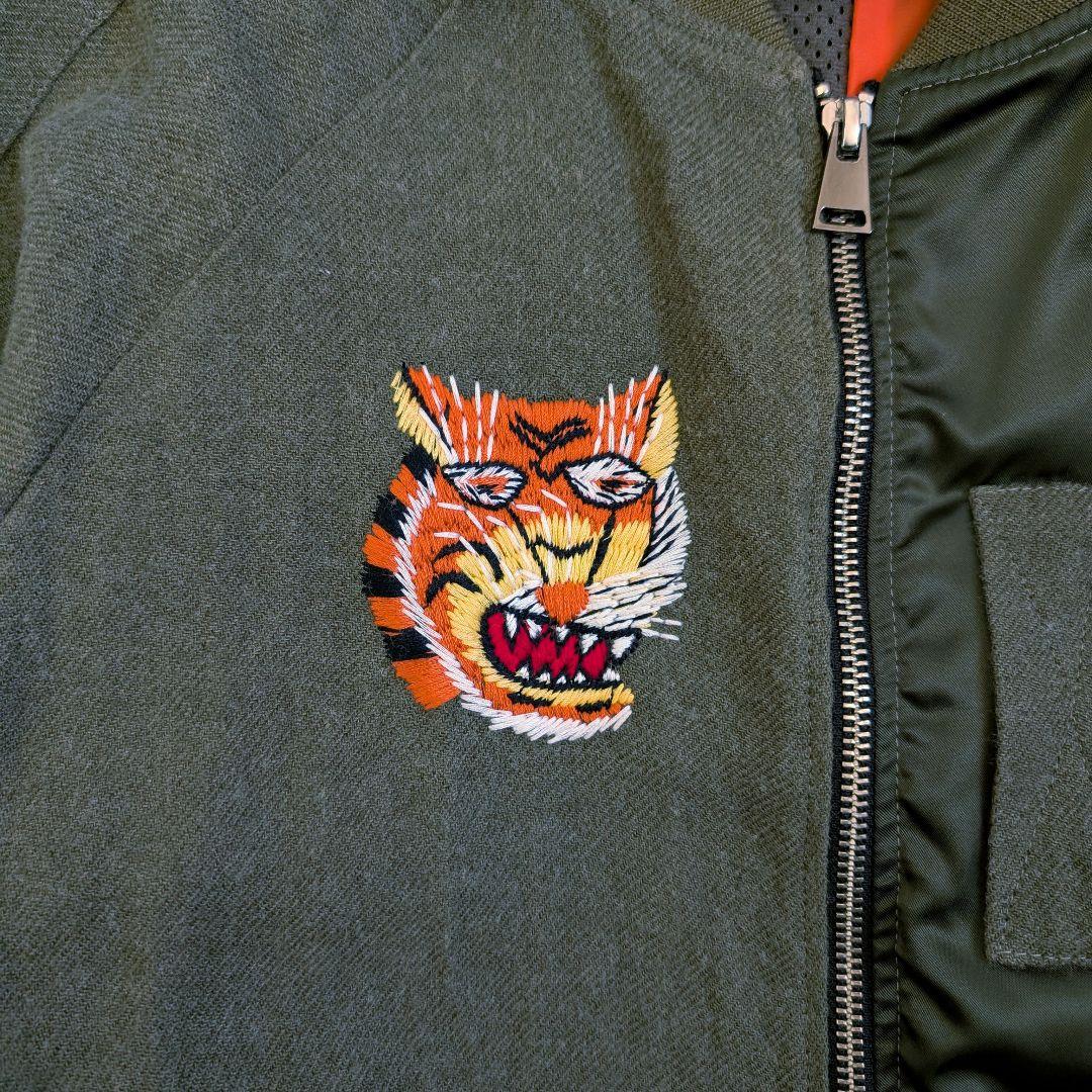 STOF ストフ 異素材 ドッキング MA1 フライトジャケット 二重人格 緑