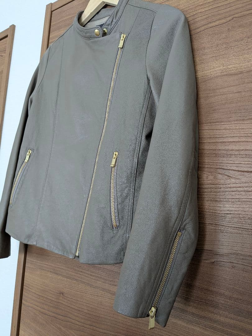 ノーブル　ソフトラムレザー　ライダース　ブルゾン　ブラウン　38