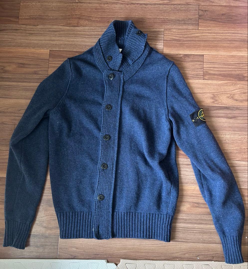 ストーンアイランド　カーディガン　ニット　セーター　ネイビー　ウール　S