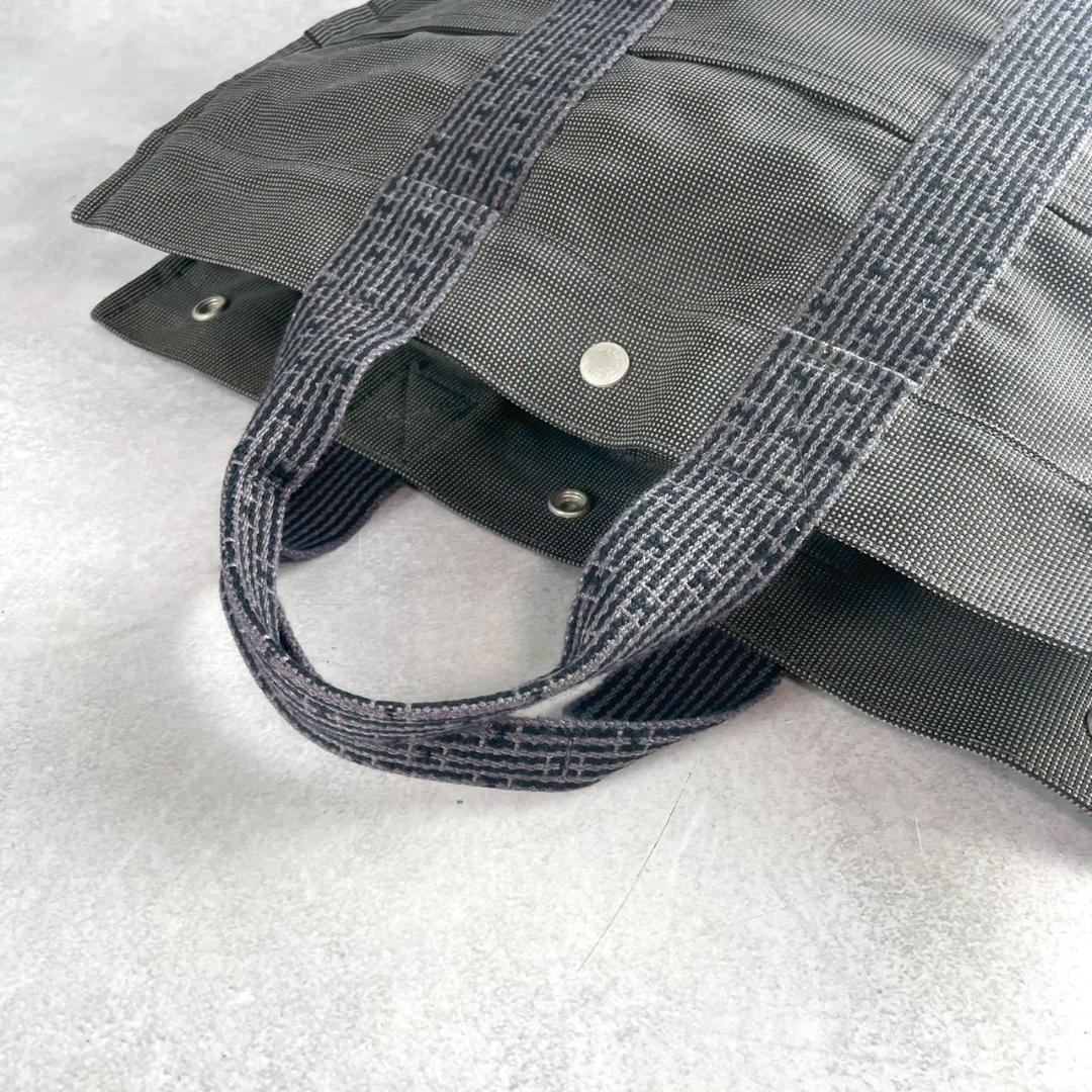美品☆HERMES エルメス エールラインPM トートバッグ グレー キャンバス