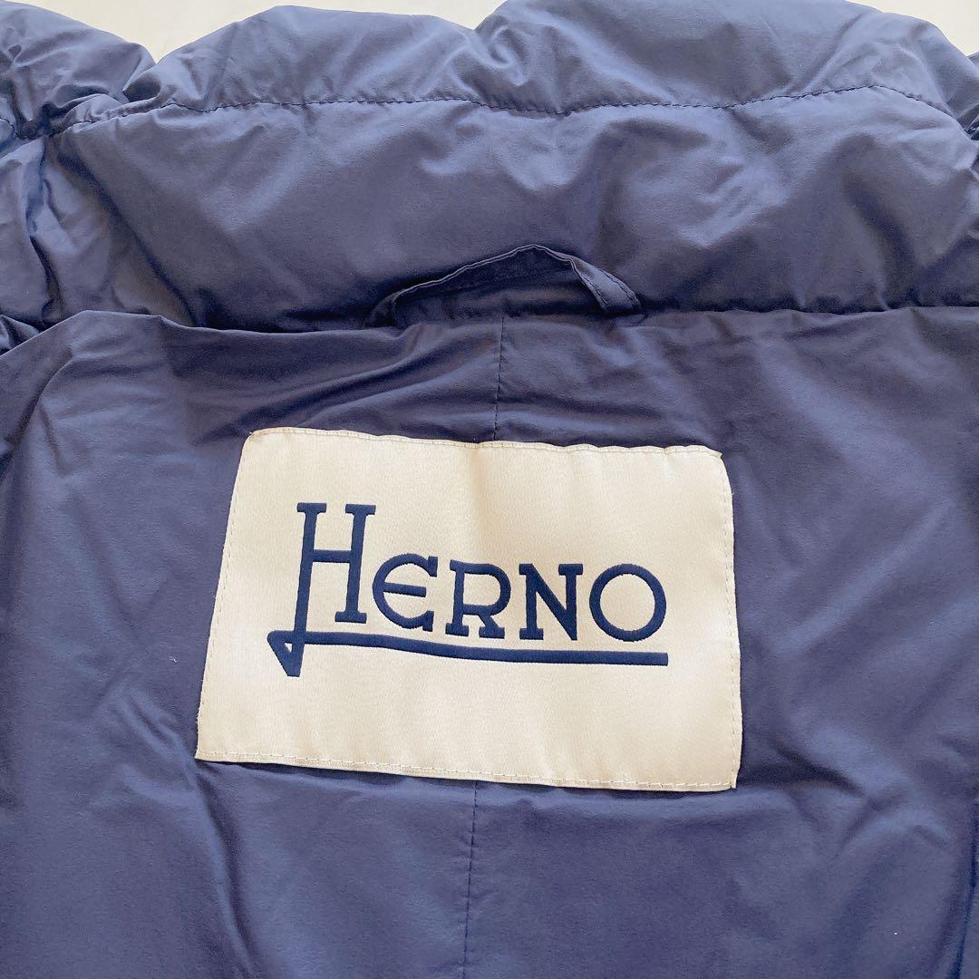 極美品　ヘルノ　エコエイジ Aライン ダウンジャケット　ネイビー　40