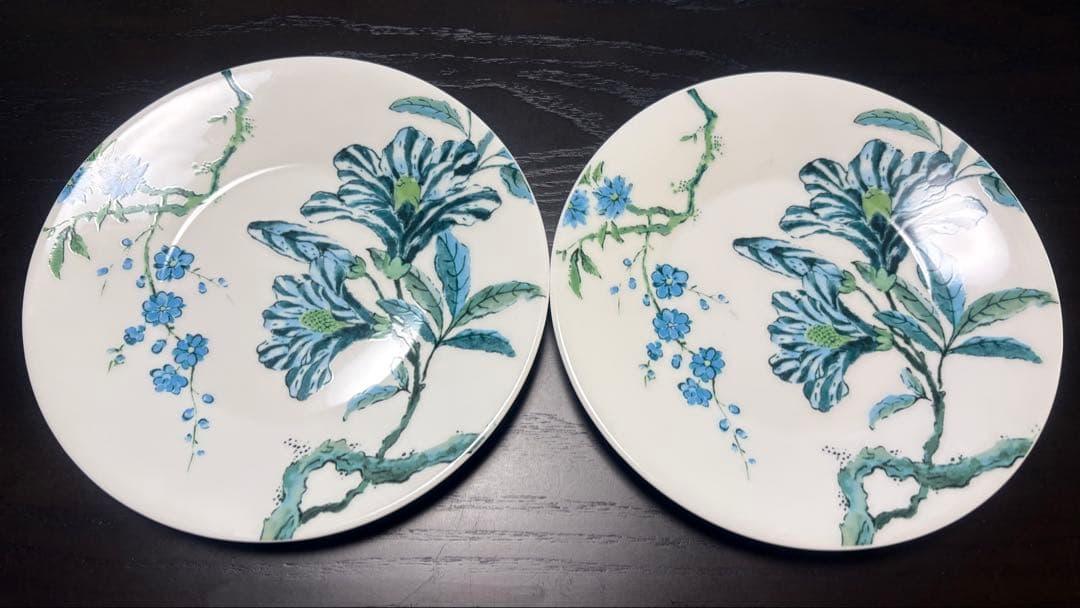  17.5cmプレート2枚セット　シノワズリホワイト