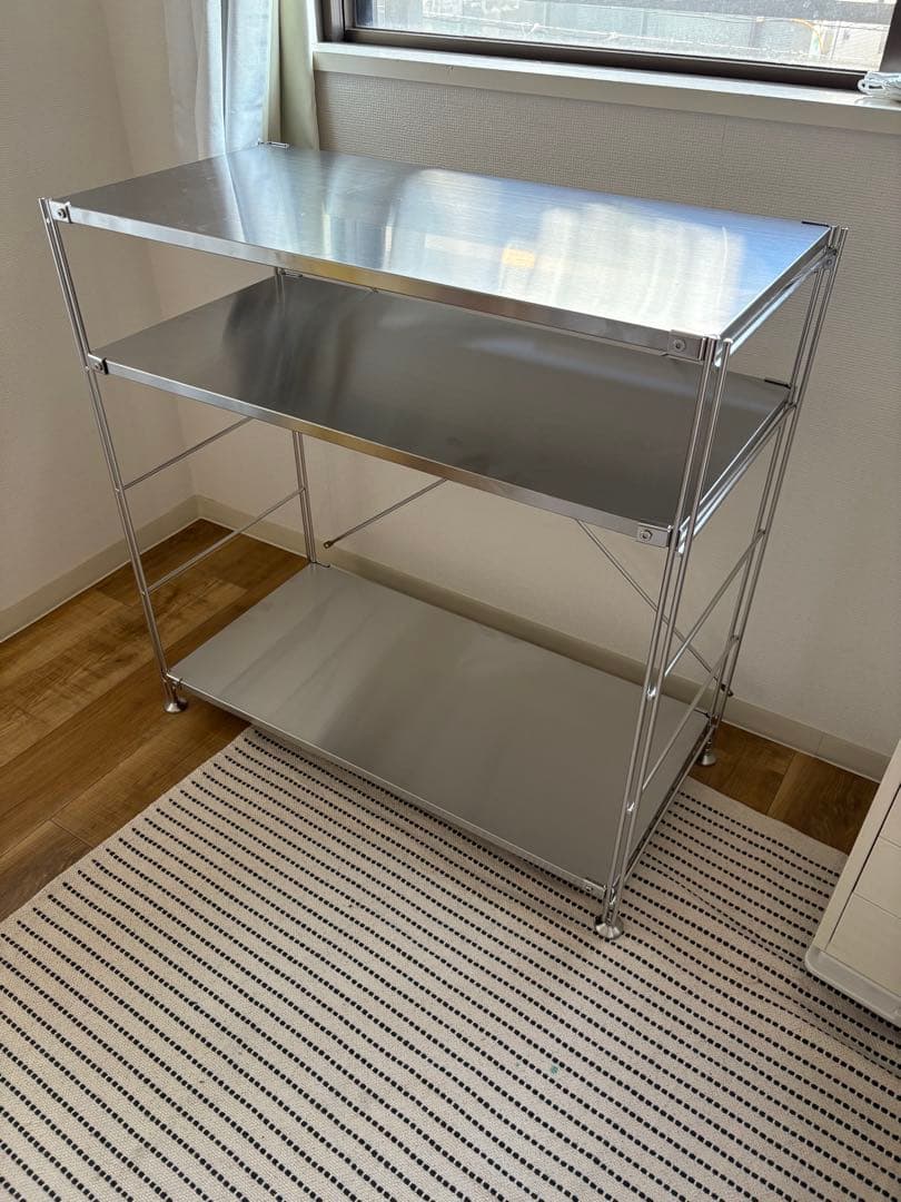 開封のみ新品　無印良品　ステンレスシェルフ　ワイド小