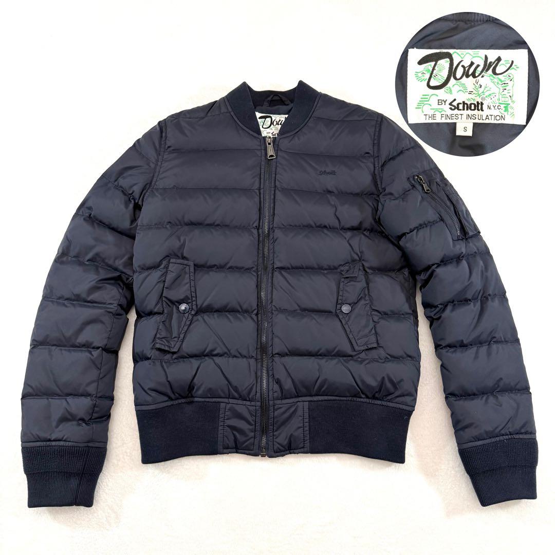 ショット ダウンジャケット ネイビー S 中綿 MA-1型
