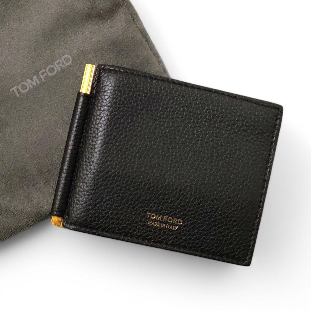 ＊新品同様　TOM FORD　マネークリップ　財布　ゴールド金具　ブラック