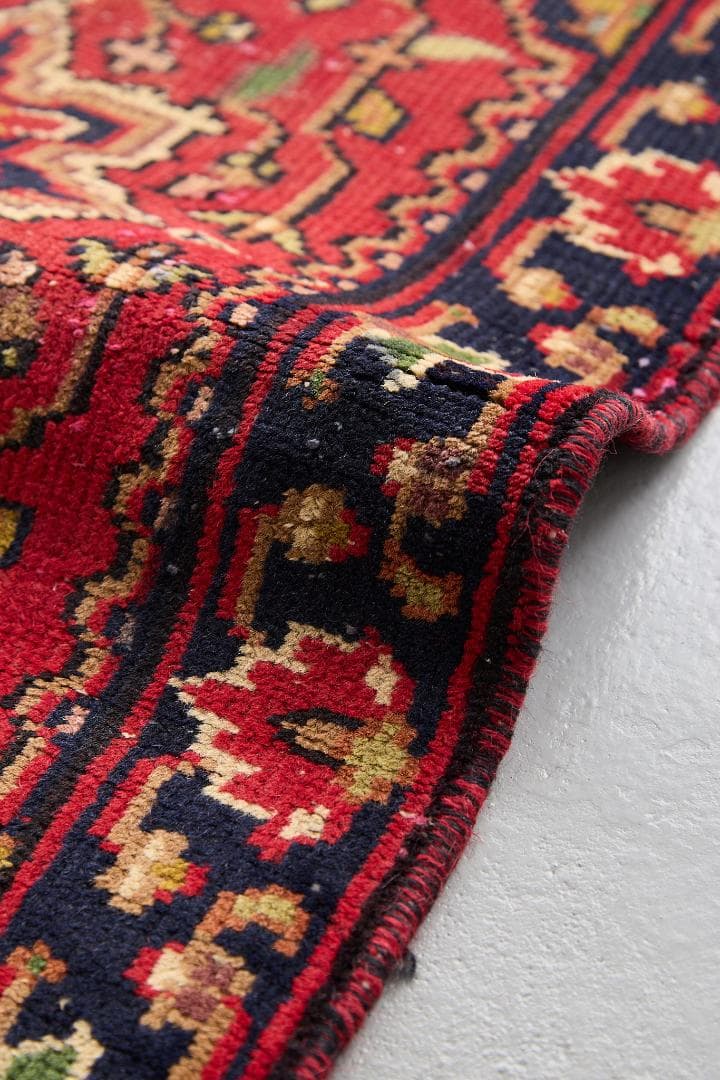 ヴィンテージラグ　ペルシャ絨毯　ハマダン産（94×60cm）赤　紺　緑　白　青