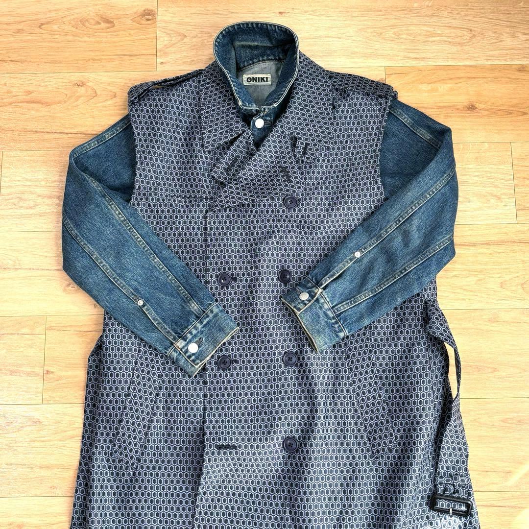 美品 MR.GENTLEMAN ノースリーブトレンチコート シルク混 Lサイズ