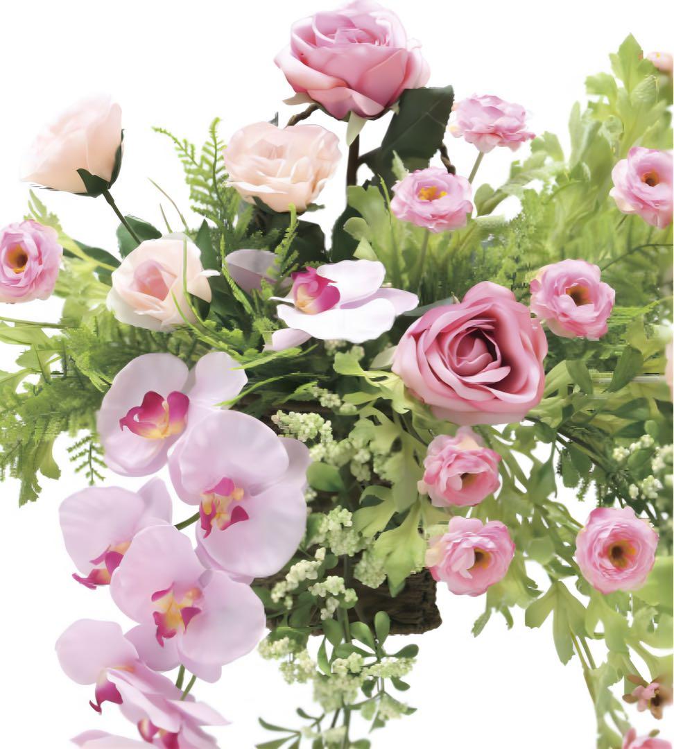 光触媒　人工観葉植物　ウォールグリーン　フェイクグリーン　壁掛けクリスティピンク