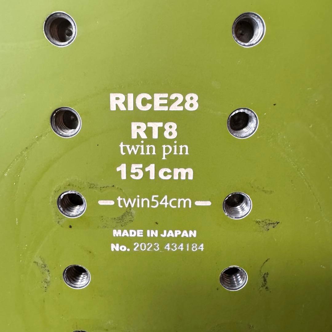 スノーボード rice28 tp8 rt8 twin pin 152