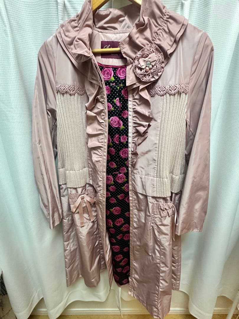 スーパービューティー♡ スタンドフリル衿ウェストニット切替ジャケット