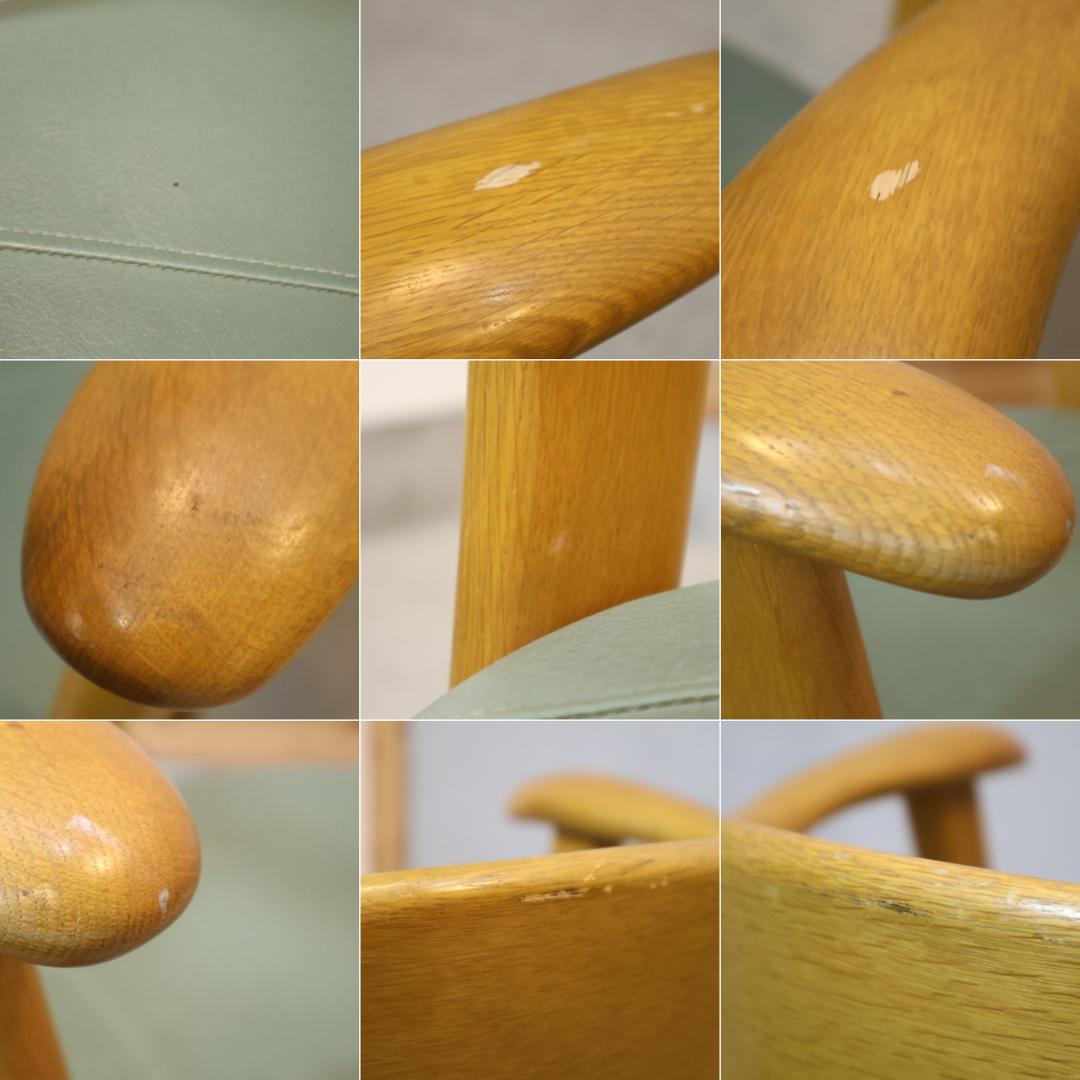 HIDA 飛騨産業 オーク材 ダイニングチェア 2脚セット アームチェア 和