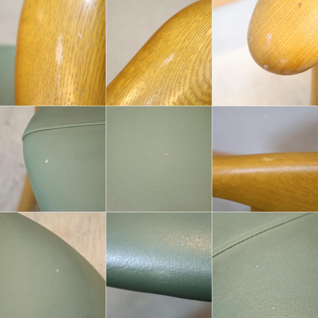 HIDA 飛騨産業 オーク材 ダイニングチェア 2脚セット アームチェア 和