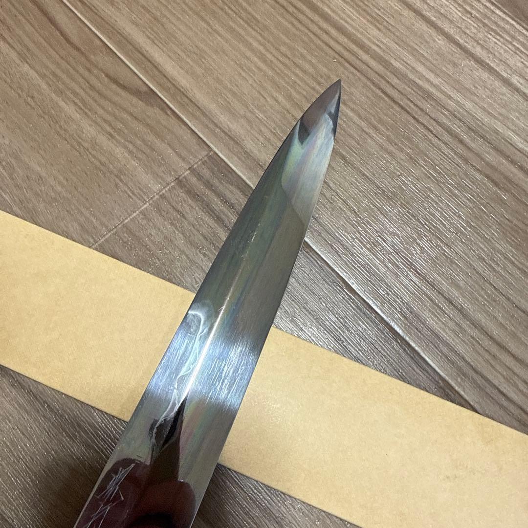 祥太郎作 柳刃包丁 白ニ鋼　水本焼　刃渡り　尺
