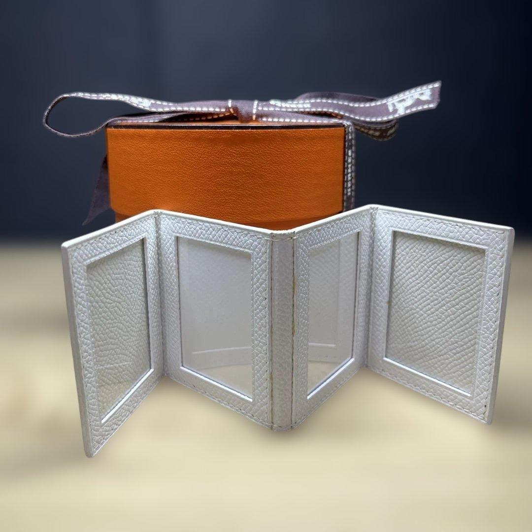 エルメス 希少新品!4面 レザーフォトケース　ホワイト　BLANC