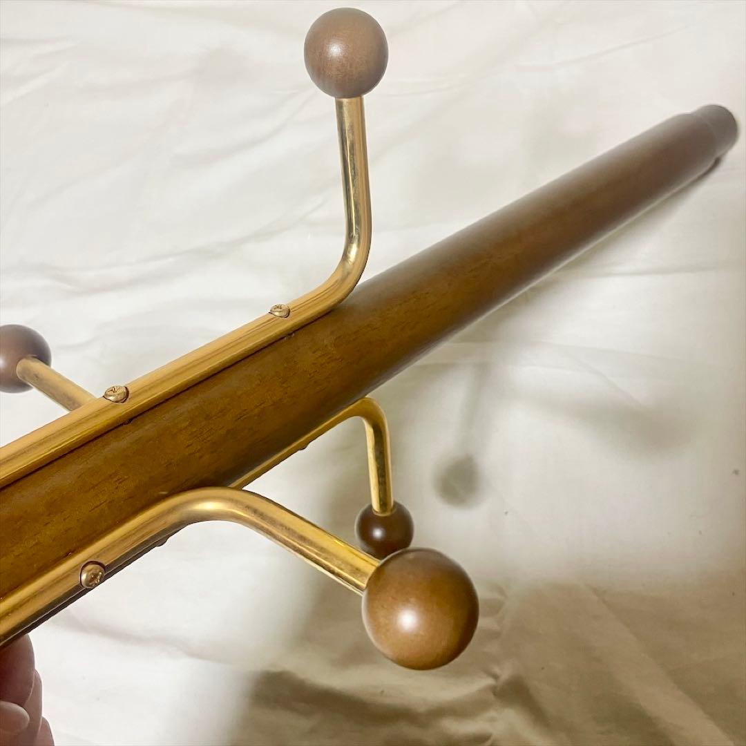 ★ karimoku カリモク　ポールスタンド コートハンガー　木製　ゴールド