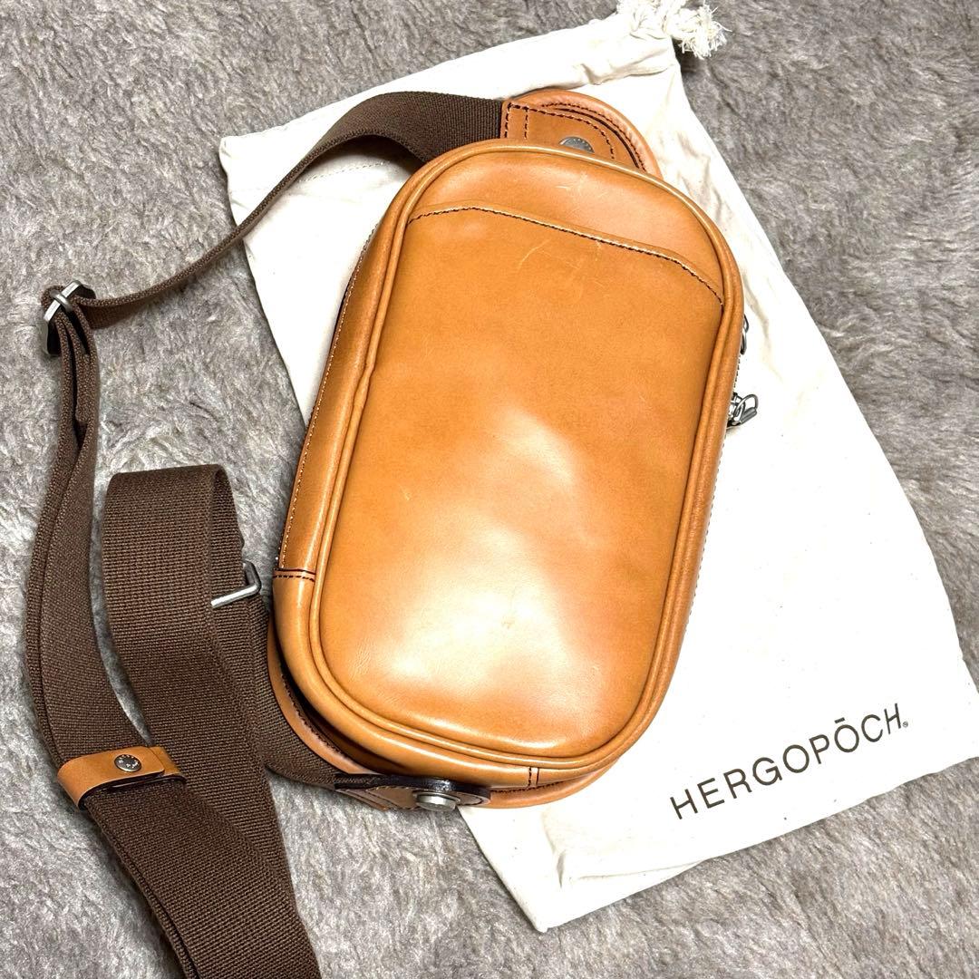 HERGO POCH エルゴポック　ボディバッグ　キャメル 保存袋あり