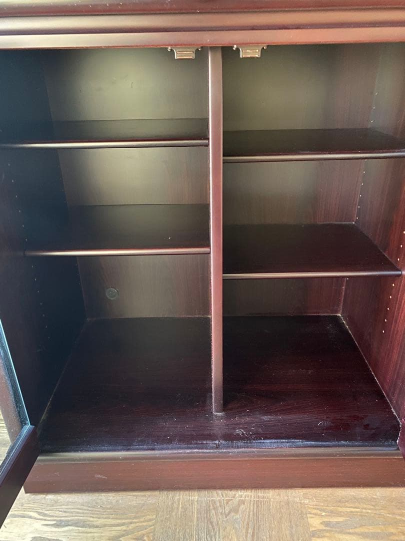 TAKEDOMI サイドボード ローボード木製ガラス扉幅190cm和モダン食器棚