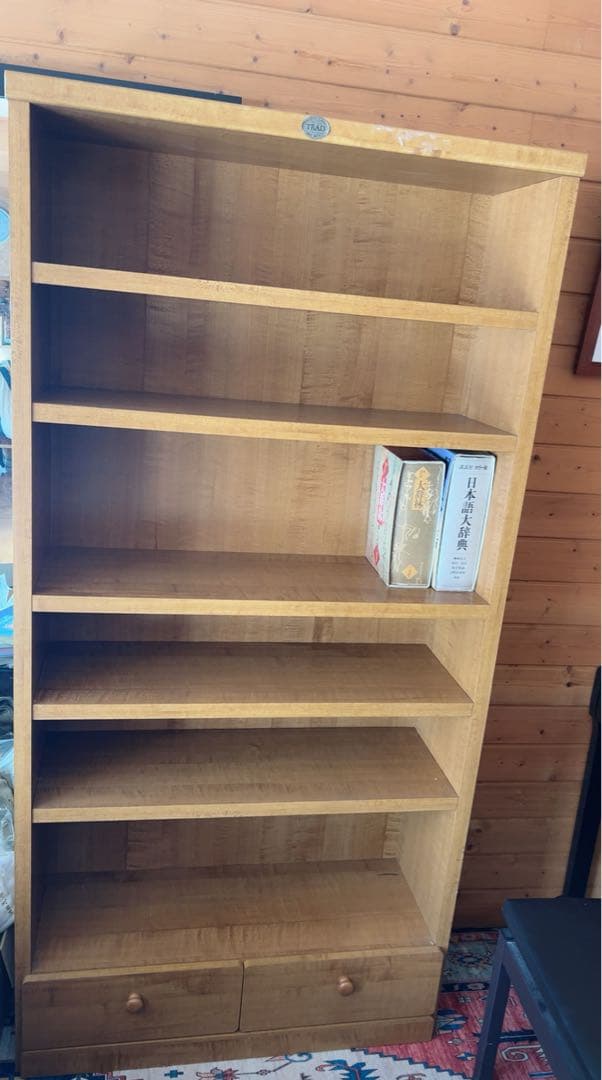 TRAD 木製本棚 引き出し2個付き