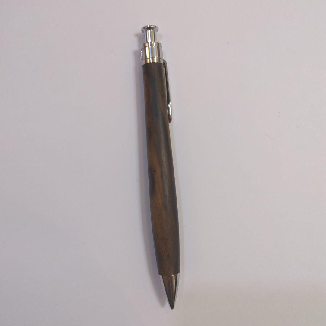 工房楔　黒柿孔雀杢ペンシル楔　固定式口金