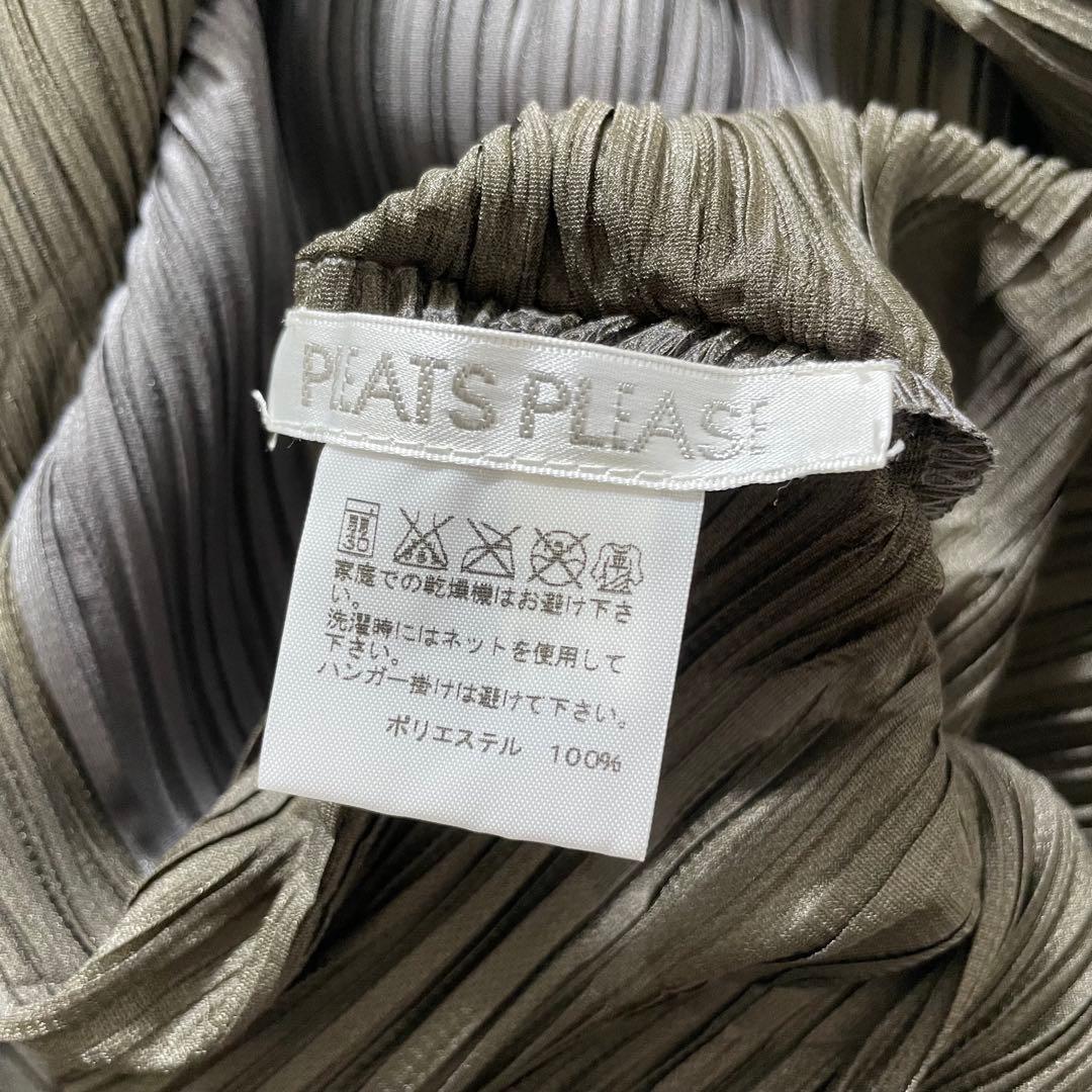 プリーツプリーズ イッセイミヤケ 横プリーツワンピース ノースリーブ バイカラー