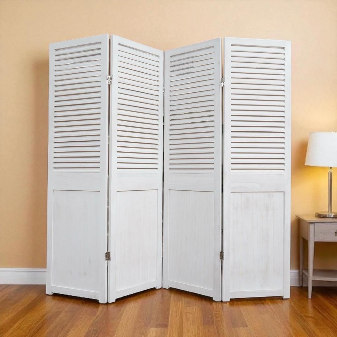 【新品・未使用】　シャビーウッドファニチャー　パーテーション　4連