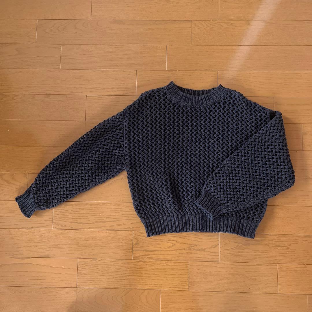 【北欧暮らしの道具店】LIYOCA / メッシュ編みニット(スミクロ）