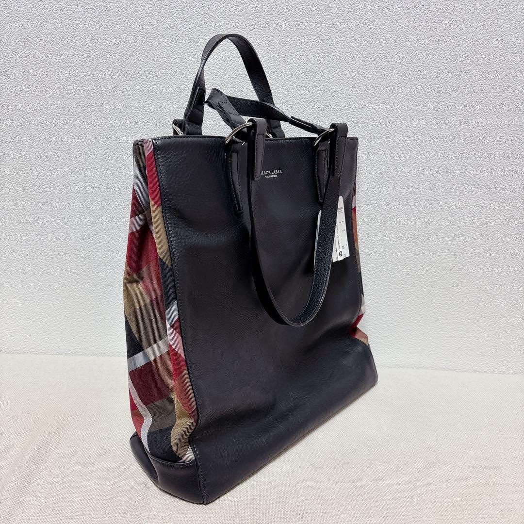 ダークレッド クレストブリッジチェックトート ブラックレーベル クレストブリッジ