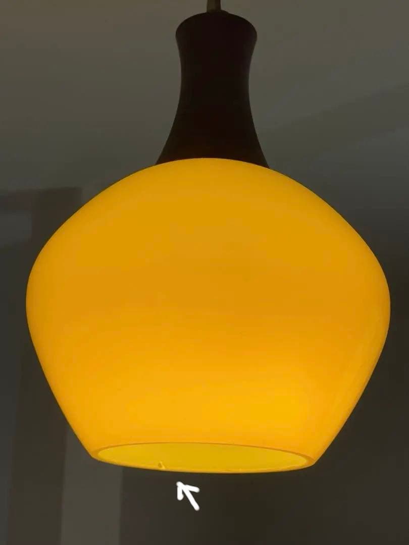 再最終値下げ❗️昭和レトロ ビンテージ天井吊り下げライト（ガラス製）