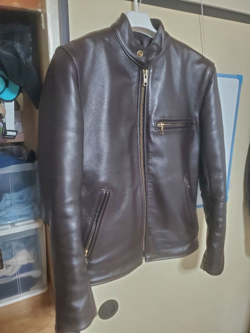 vanson　バンソン レザージャケット茶芯 激レア 34