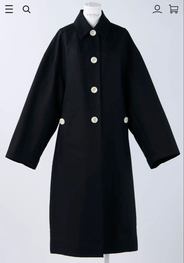 エンフォルド SOUTIEN-COLLAR COAT ネイビー